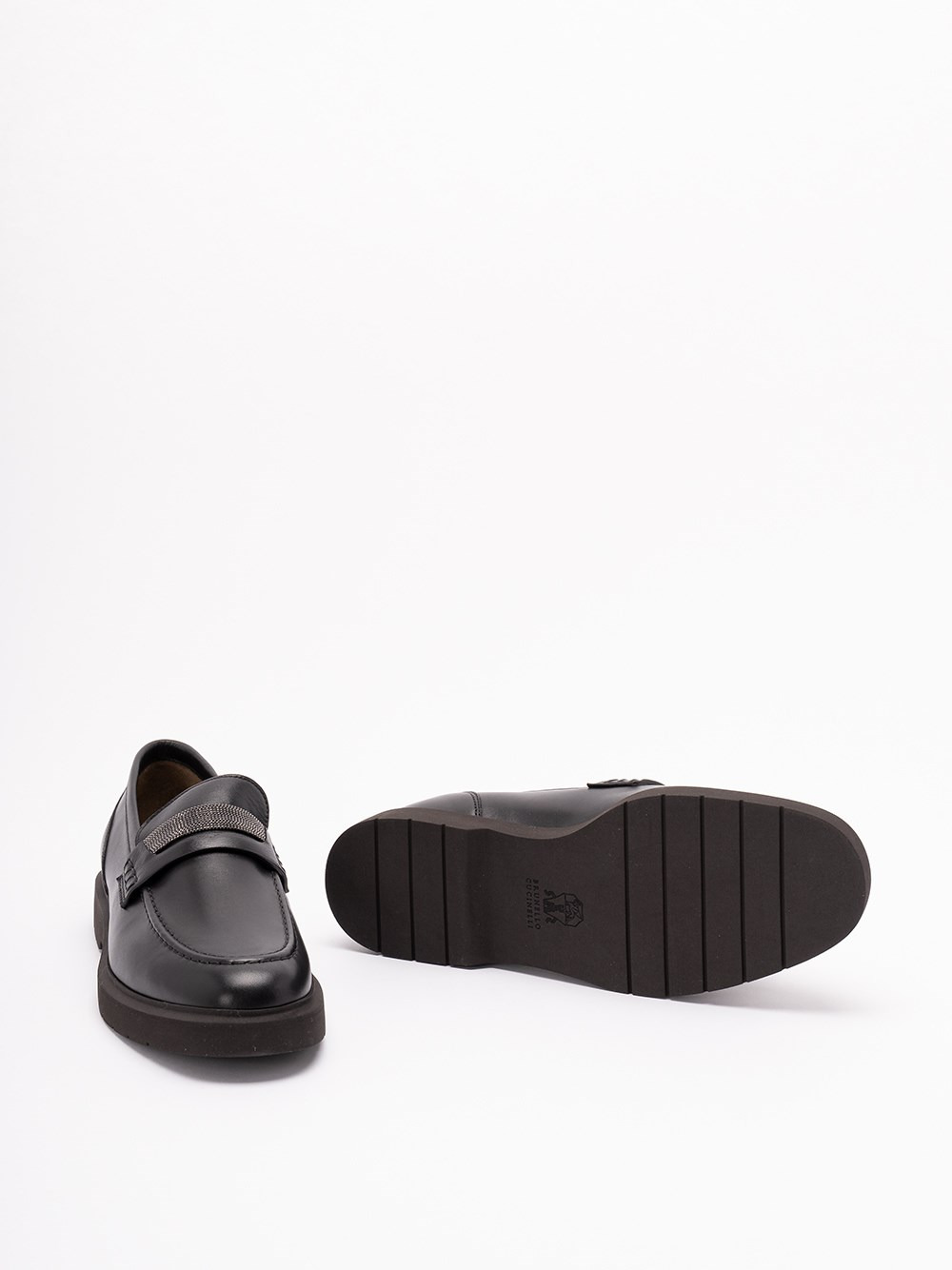 Brunello Cucinelli Round Toe Loafers In Black