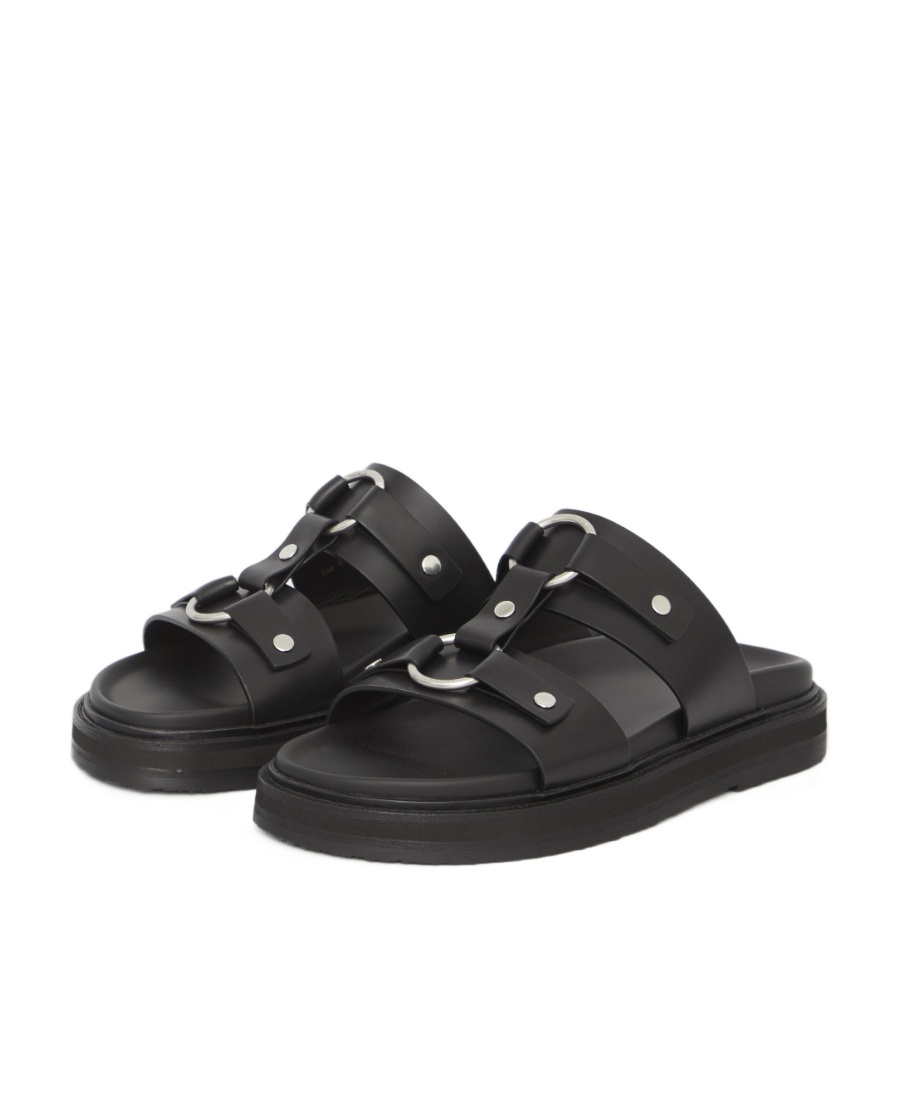 Celine Tippi Round Head Slippers In Black