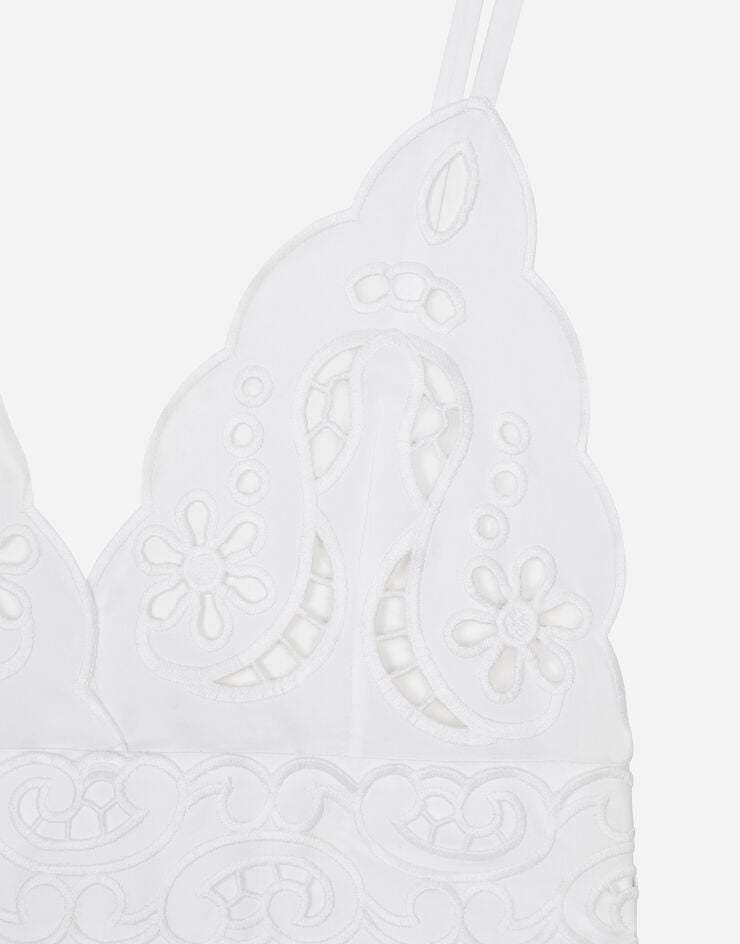 Dolce & Gabbana Cotton Minidress With Straps And Cut-out Detailing In White