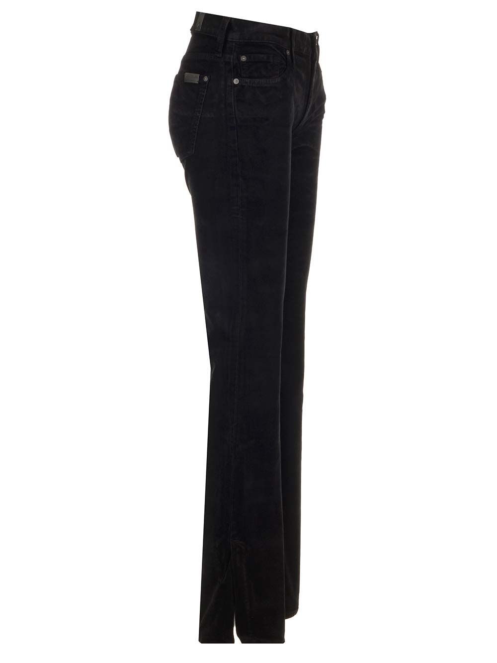 7 For All Mankind Corduroy Trousers Jeans Black In Black