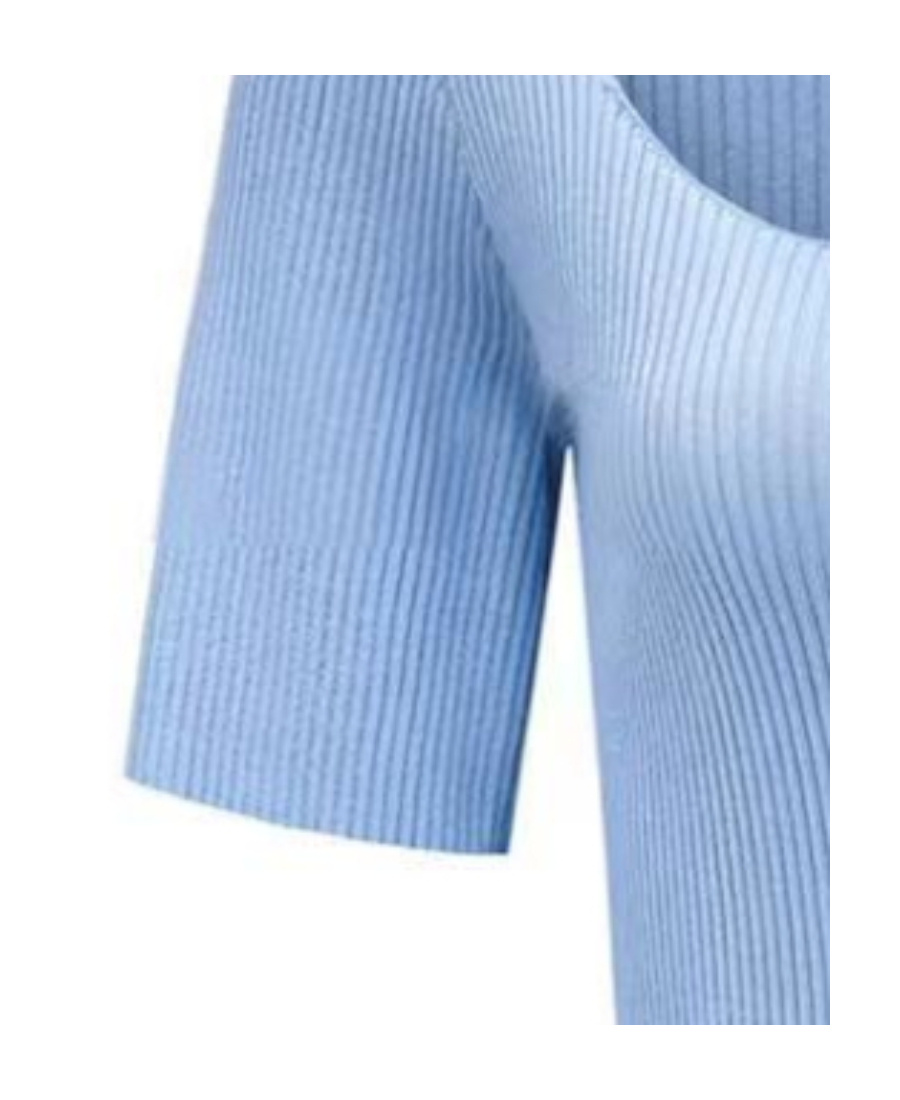 Three Quarters Square-necked Sweater In Blue