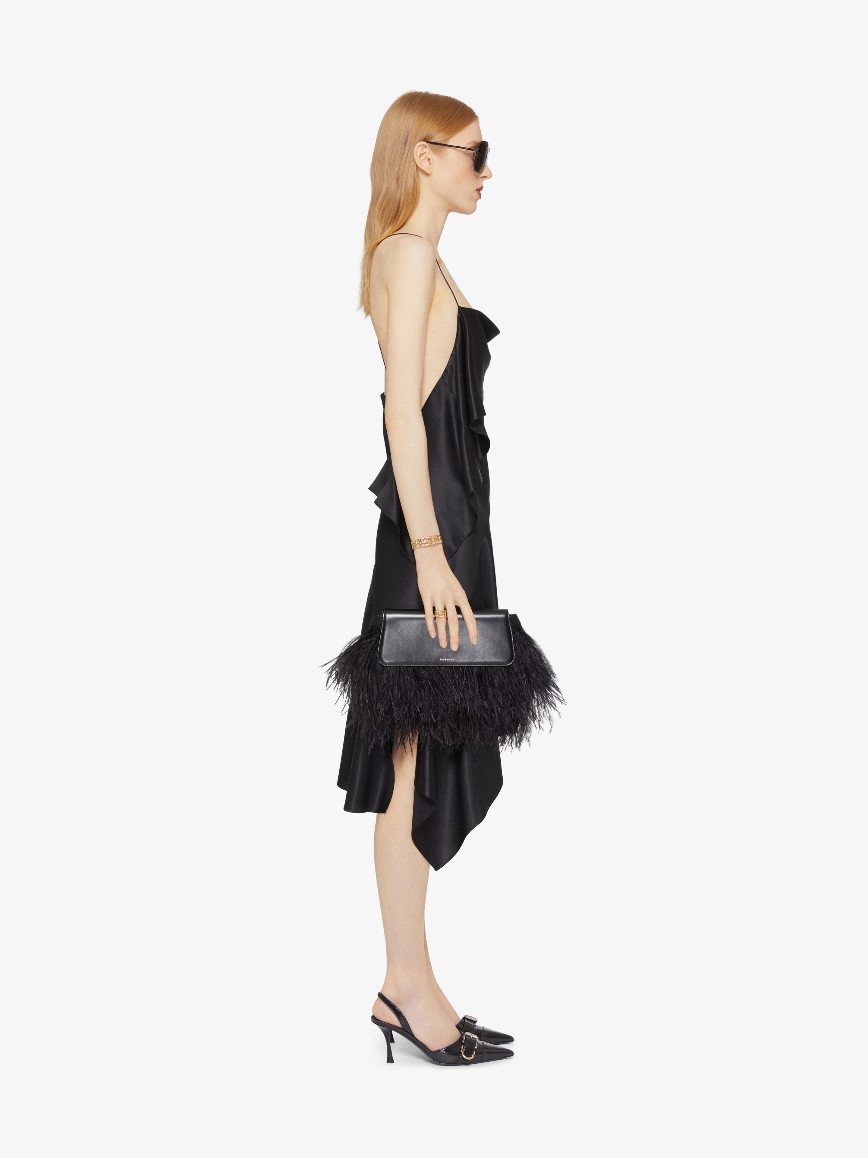 Givenchy Asymmetric Draped Dress In Satin In Black