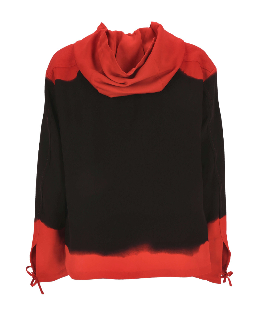 Ferragamo Hooded Blouse Fell Off Shirt And Blouse Multicolor In Black