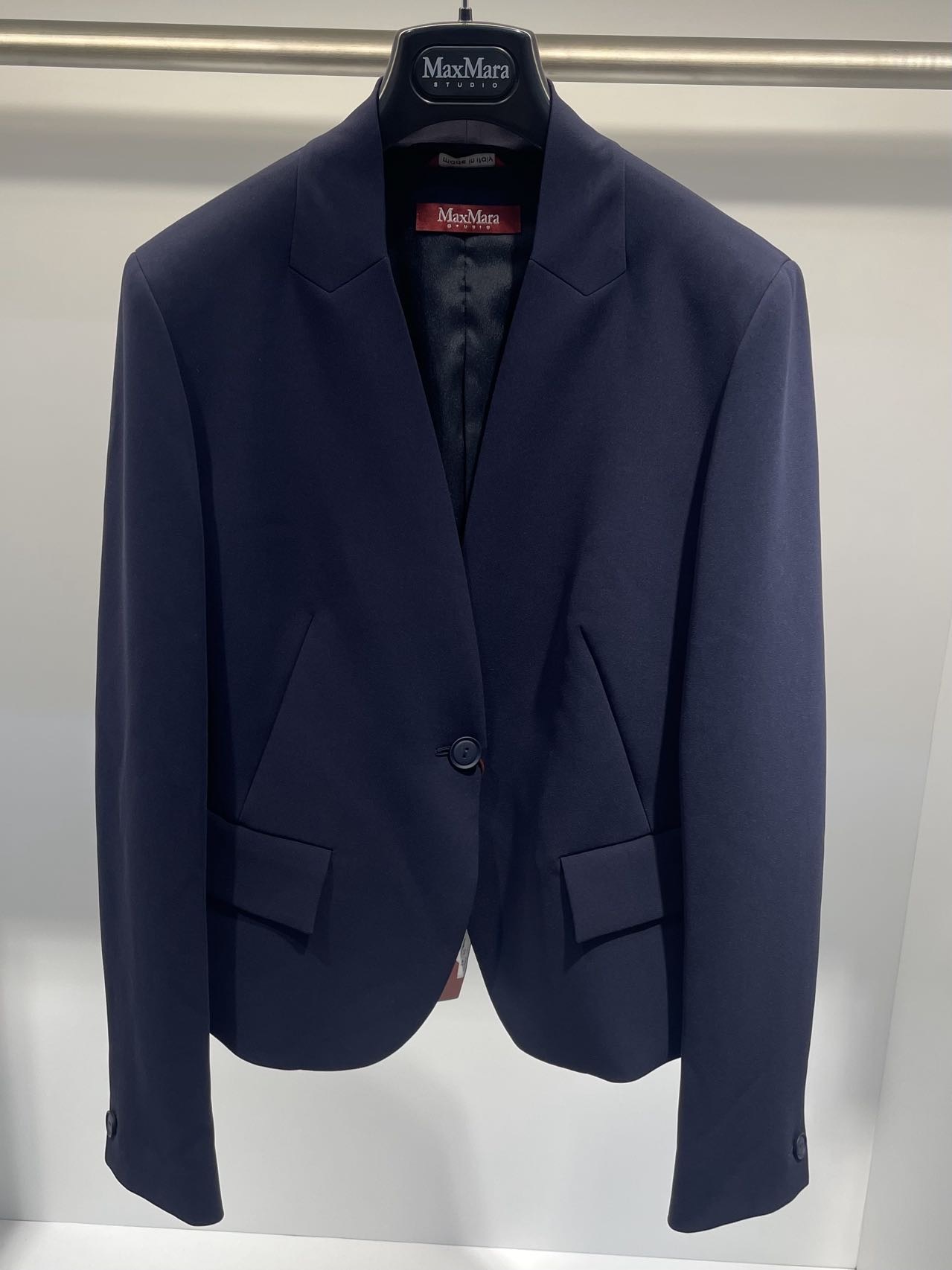Max Mara Long-sleeved Suit Coat In Black