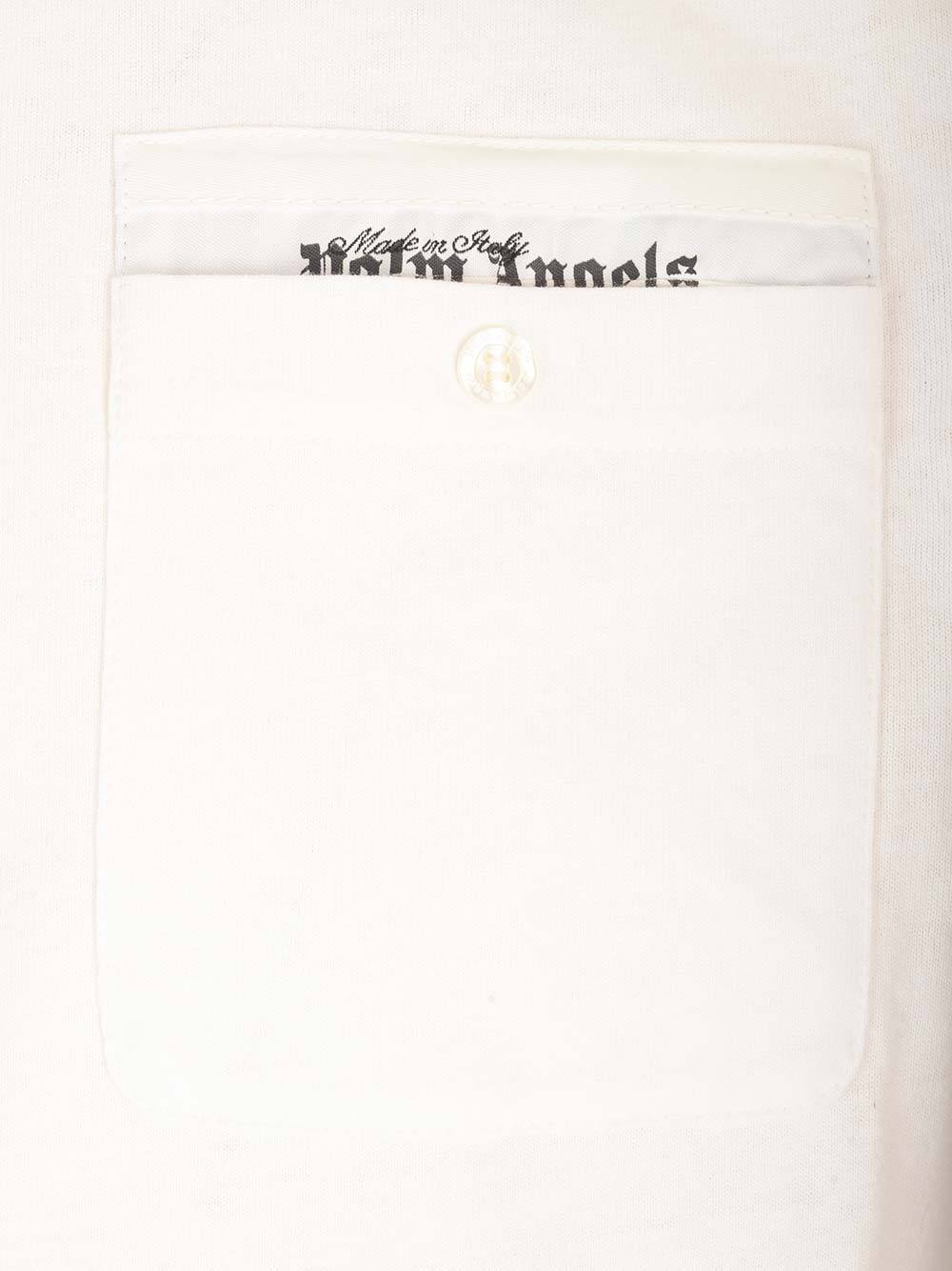 Palm Angels White T-shirt With Frontal Logo In White