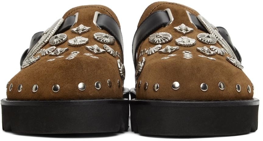 Toga Virilis Ssense Exclusive Tan Eyelet Metal Sabot Loafers In Black