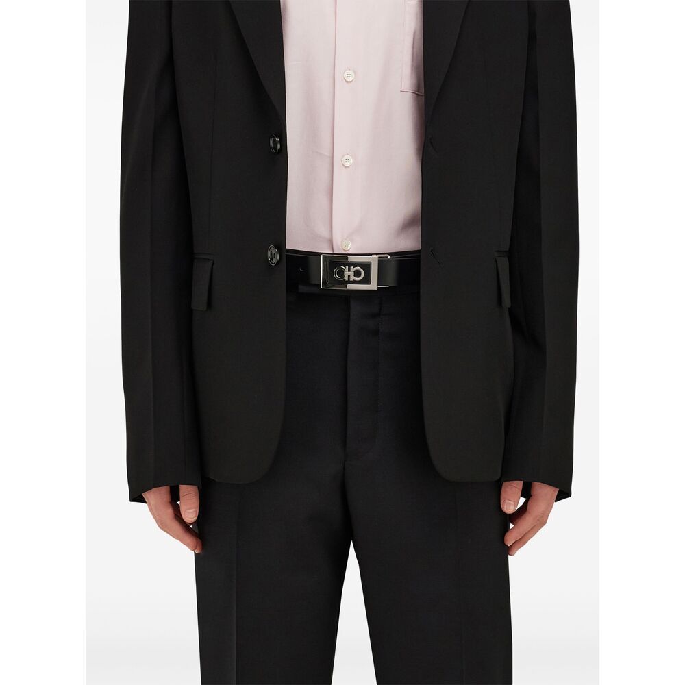 Ferragamo Buckle Belt In Black