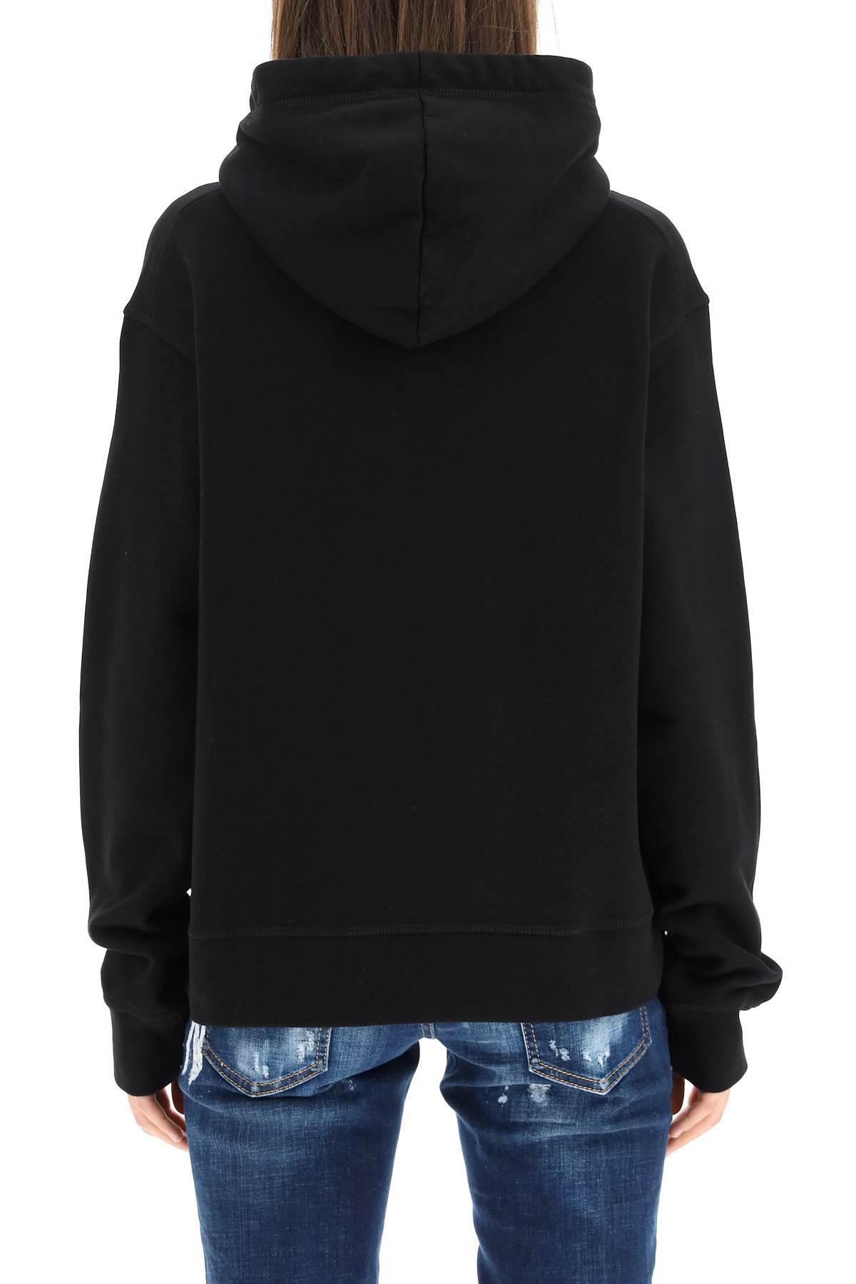 Dsquared2 Spray-paint Icon Print Hoodie In Black