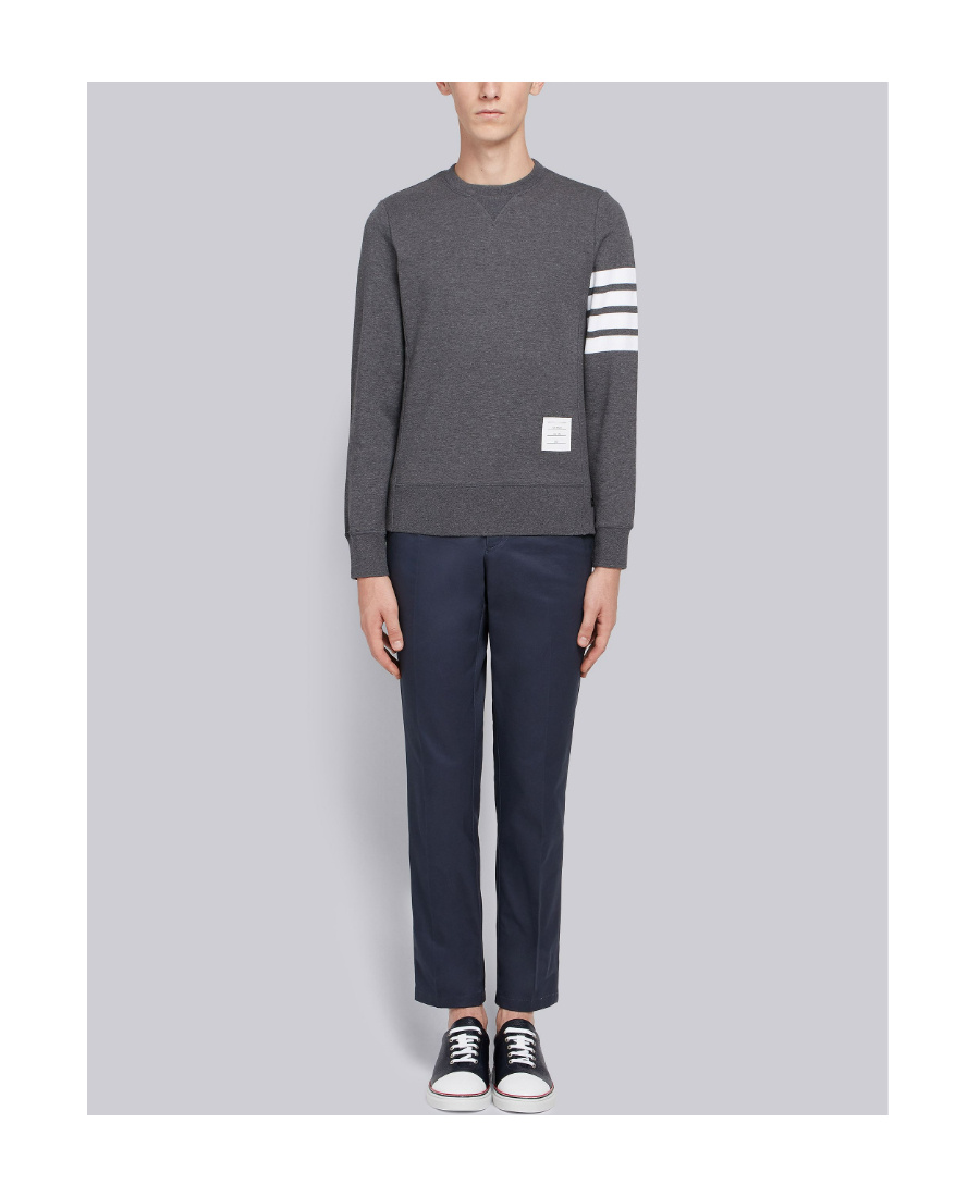 Shop Thom Browne Engineered 4-bar Jersey Sweatshirt In Black
