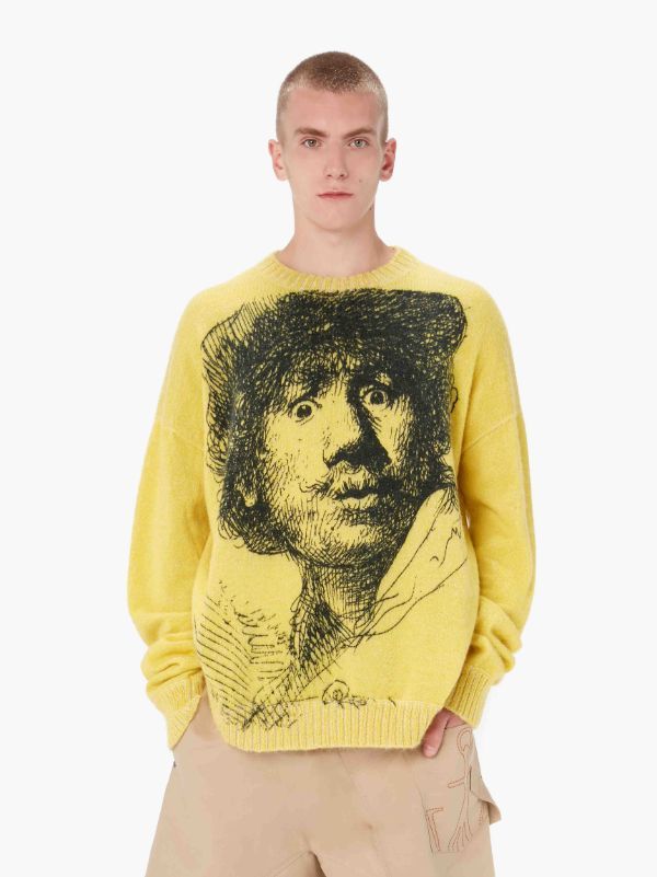 Jw Anderson Rembrandt Crew Neck Jumper In Yellow