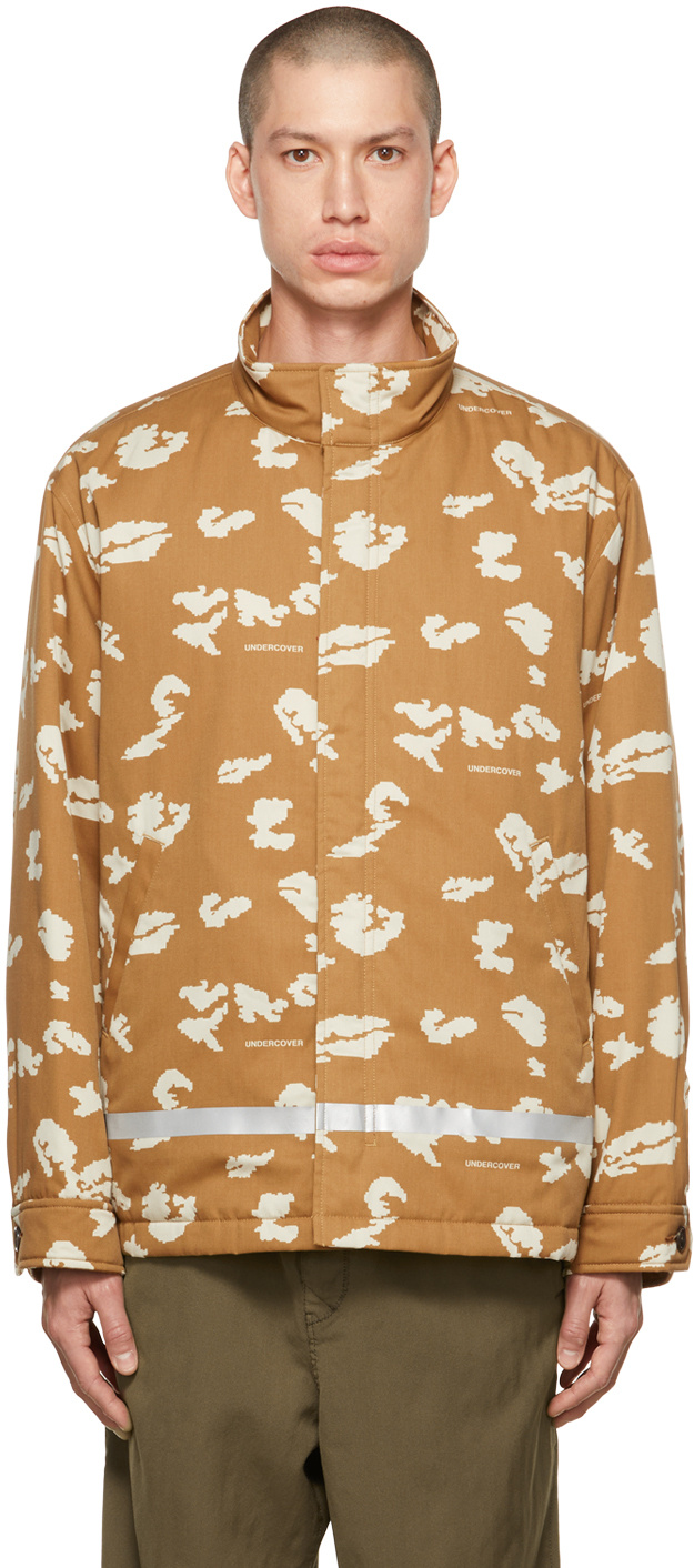 Undercover All-over Logo Light Jacket In Brown