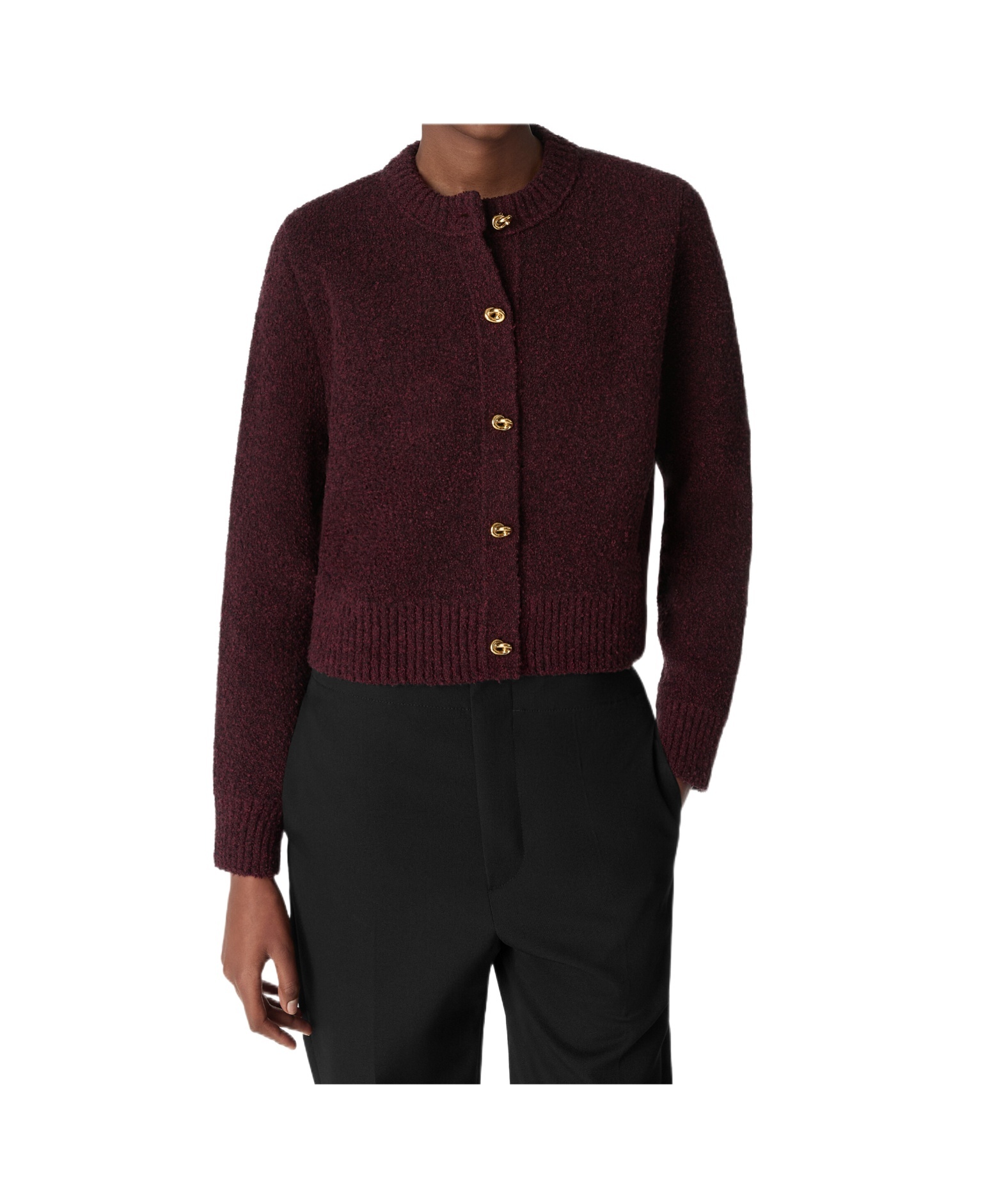 Bottega Veneta Wool Bouclé Cardigan In Brown