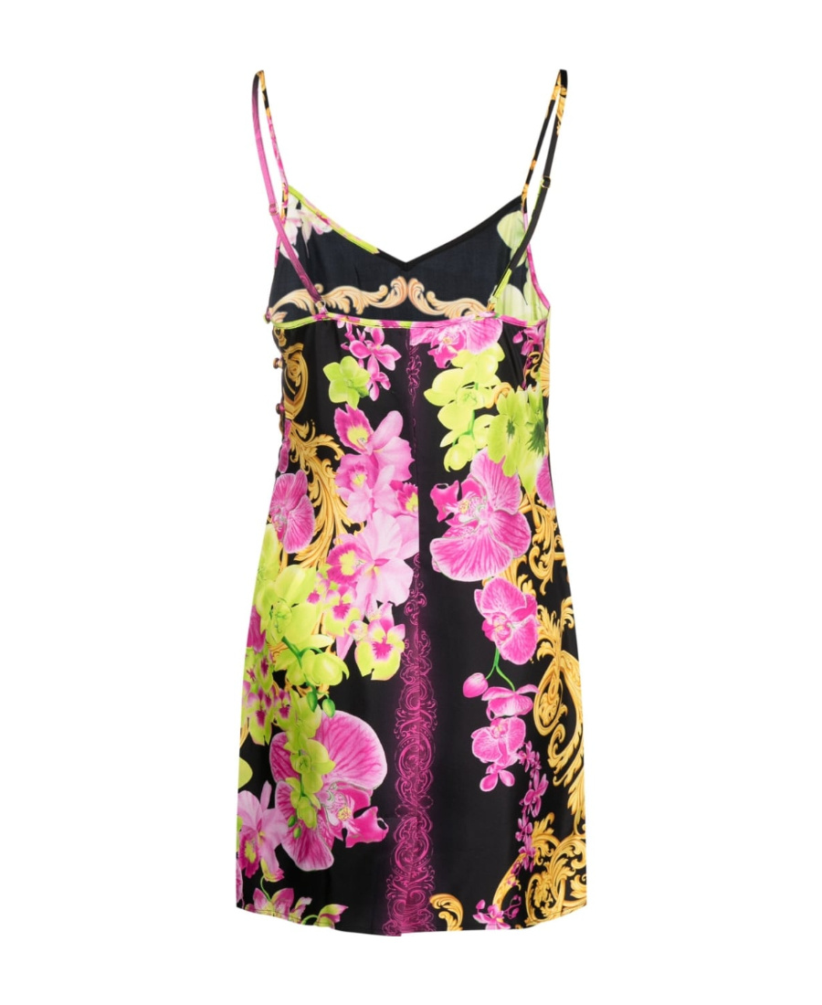 Versace Medusa-print Spaghetti-strap Dress In Multicolor