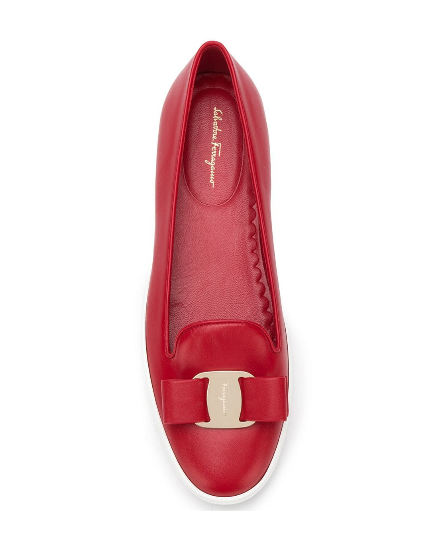 Ferragamo Ballerina Flat Shoes In Red