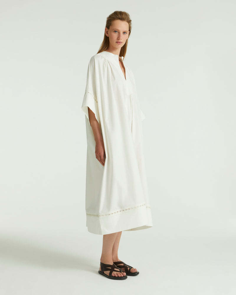 Yves Salomon Short Sleeve Dress In White