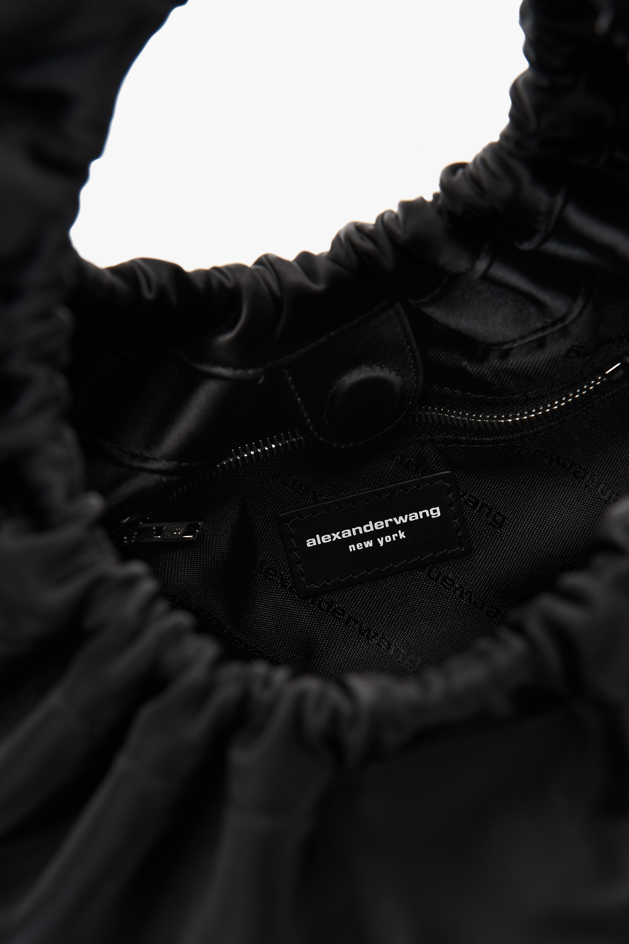 Alexander Wang Women Black Fabric Crescent Small Handbag In Black