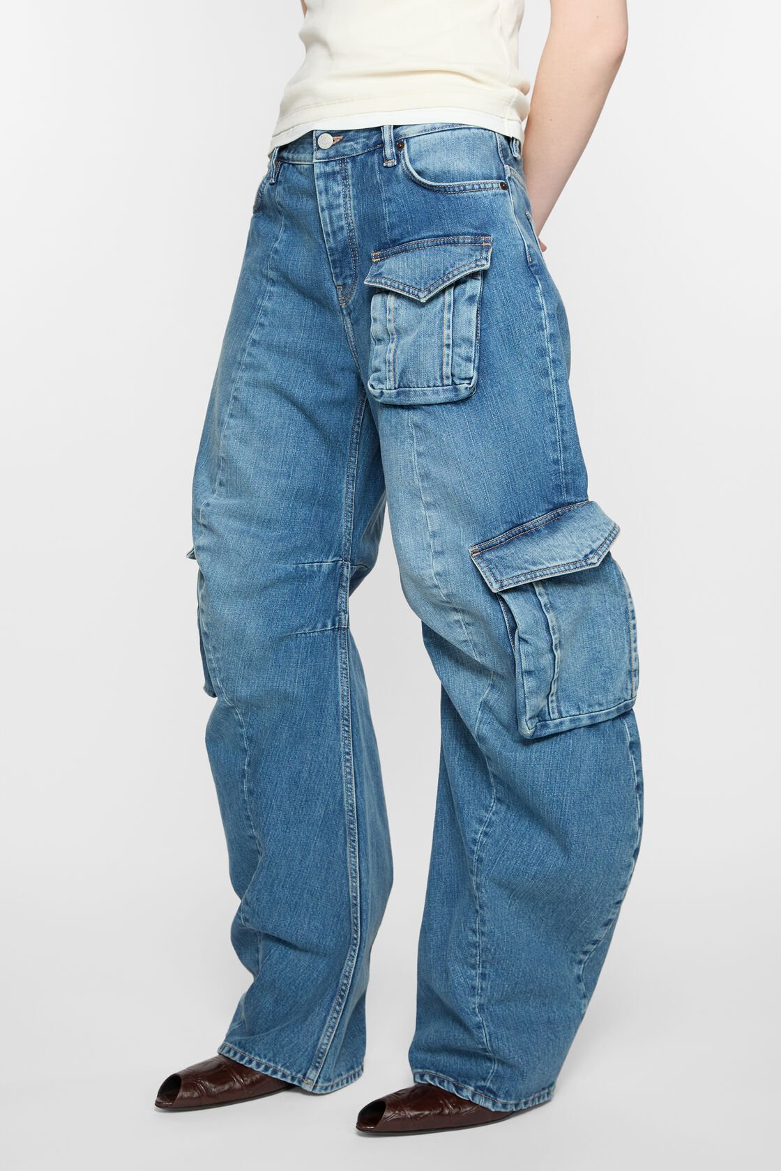 Acne Studios Multi-pocket Jeans In Blue
