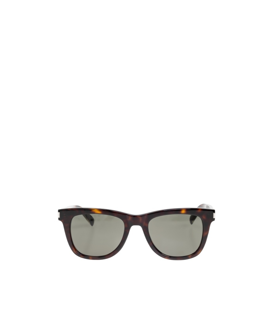 Saint Laurent Logo Sunglasses In Gray