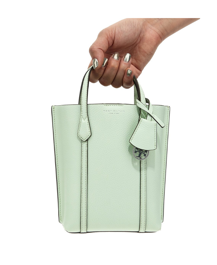 Tory Burch Mini Perry Leather Tote Bag In White