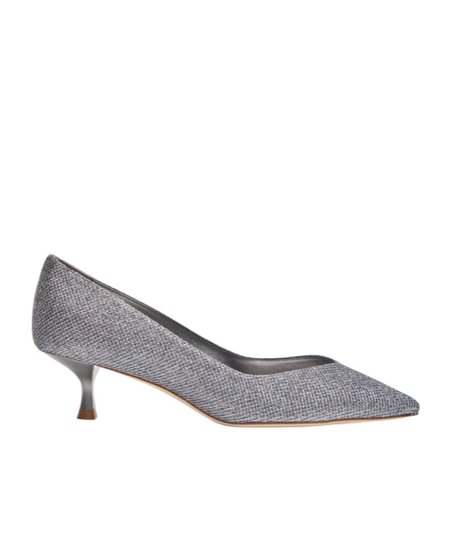 Stuart Weitzman Eva 35mm Glitter Pumps In Gray