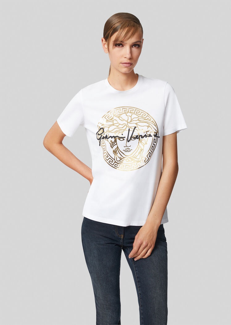 Versace Medusa Crew-neck T-shirt In White