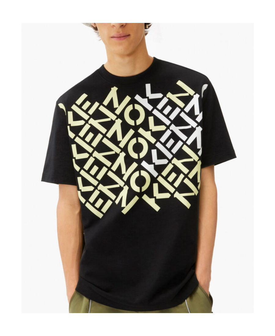 Kenzo Graphic Logo Print T-shirt In Black