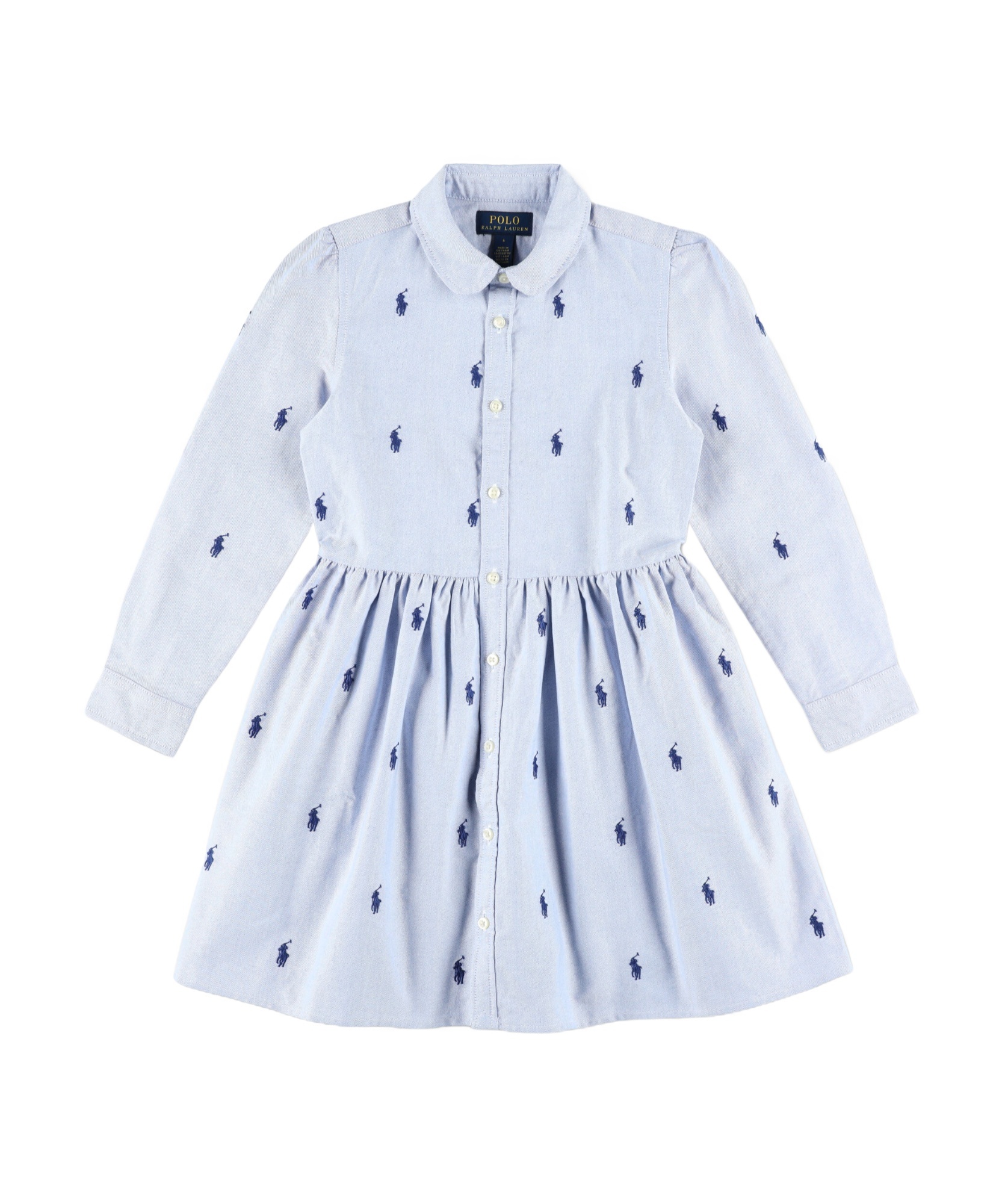 Polo Ralph Lauren Horses Shirt Dress In Blue