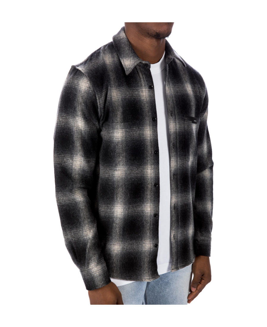 Amiri Logo-patch Check-print Shirt In Black