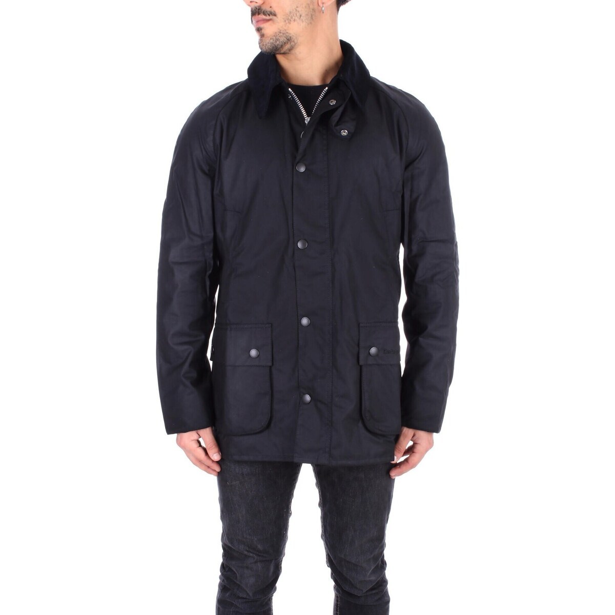 Barbour Classic Sage Waxed Jacket For Men In Black