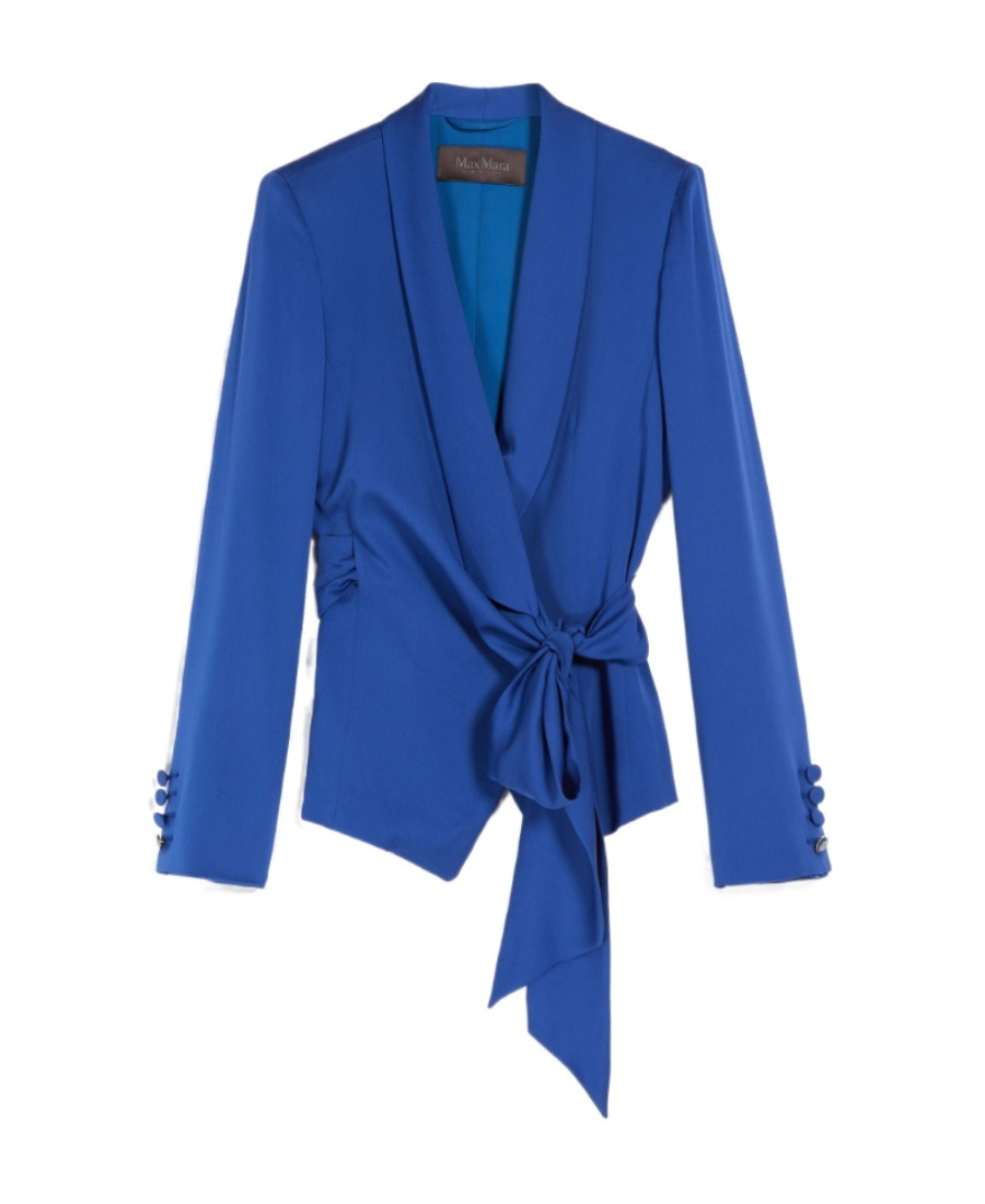 Max Mara Lace Up A Casual Jacket In Blue