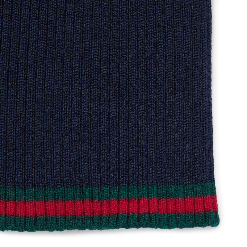 Gucci Ribbed Wool Sweater In Blue