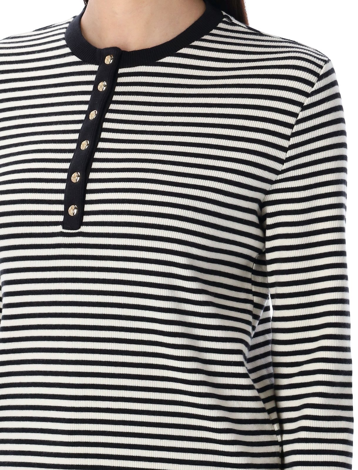 Shop Anine Bing Crew Neck Long Sleeve T-shirt