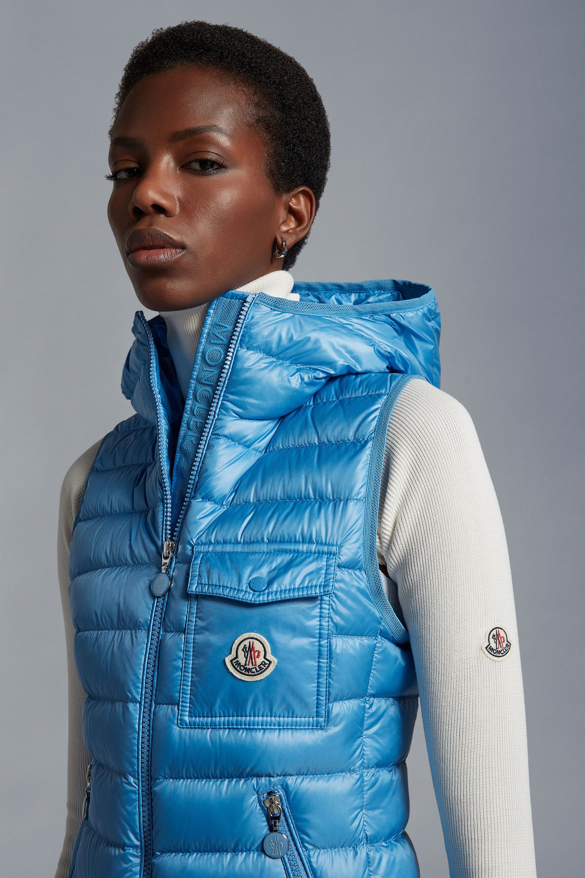 Moncler Vests In Blue