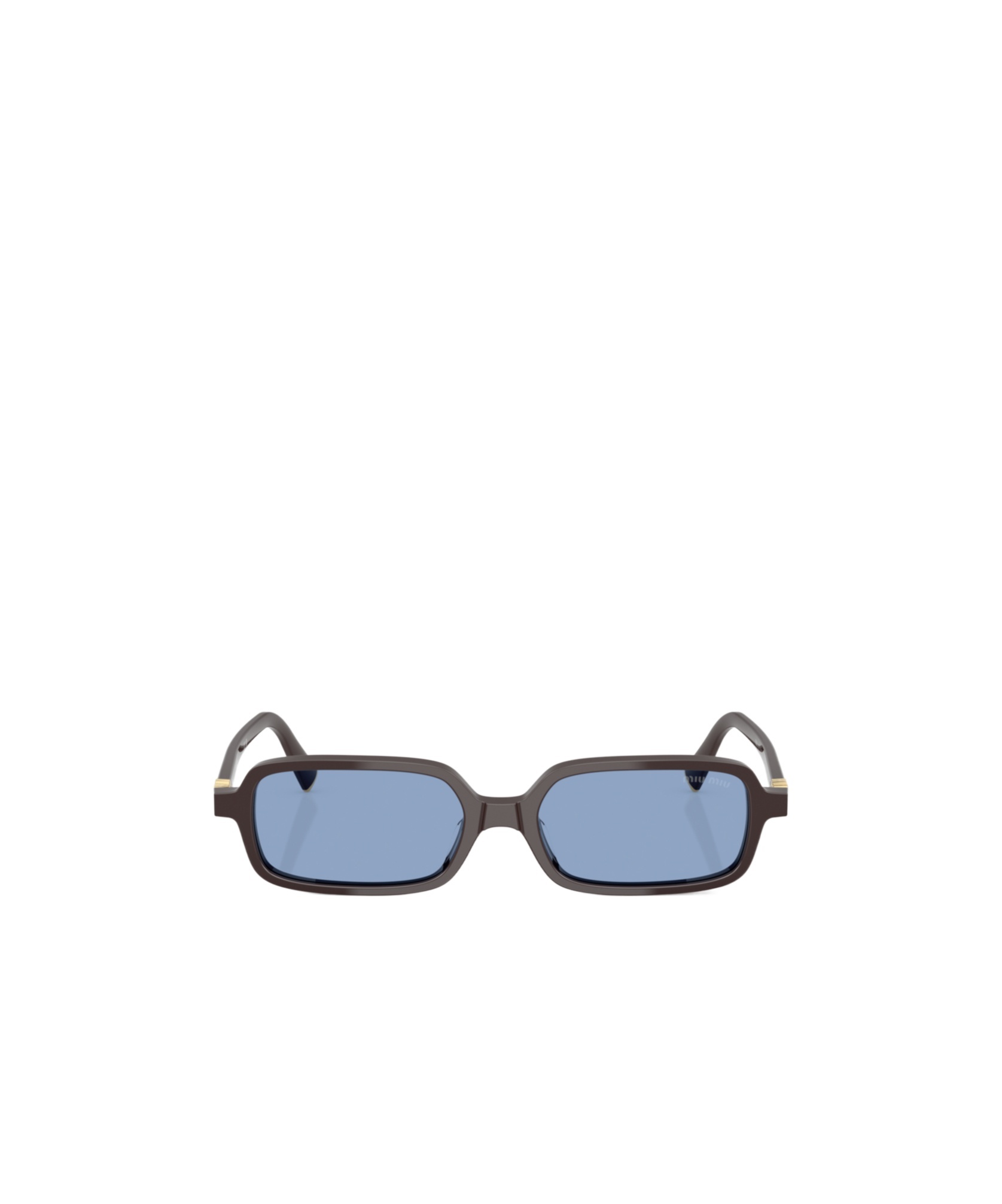 Miu Miu Logo Acetate Rectangle Sunglasses In Blue