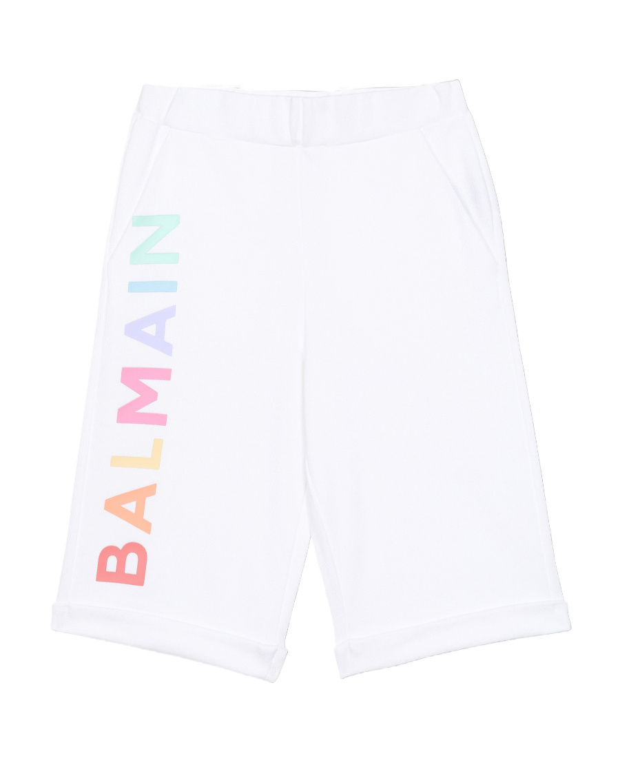 BALMAIN COTTON SHORTS WITH BALMAIN LOGO 