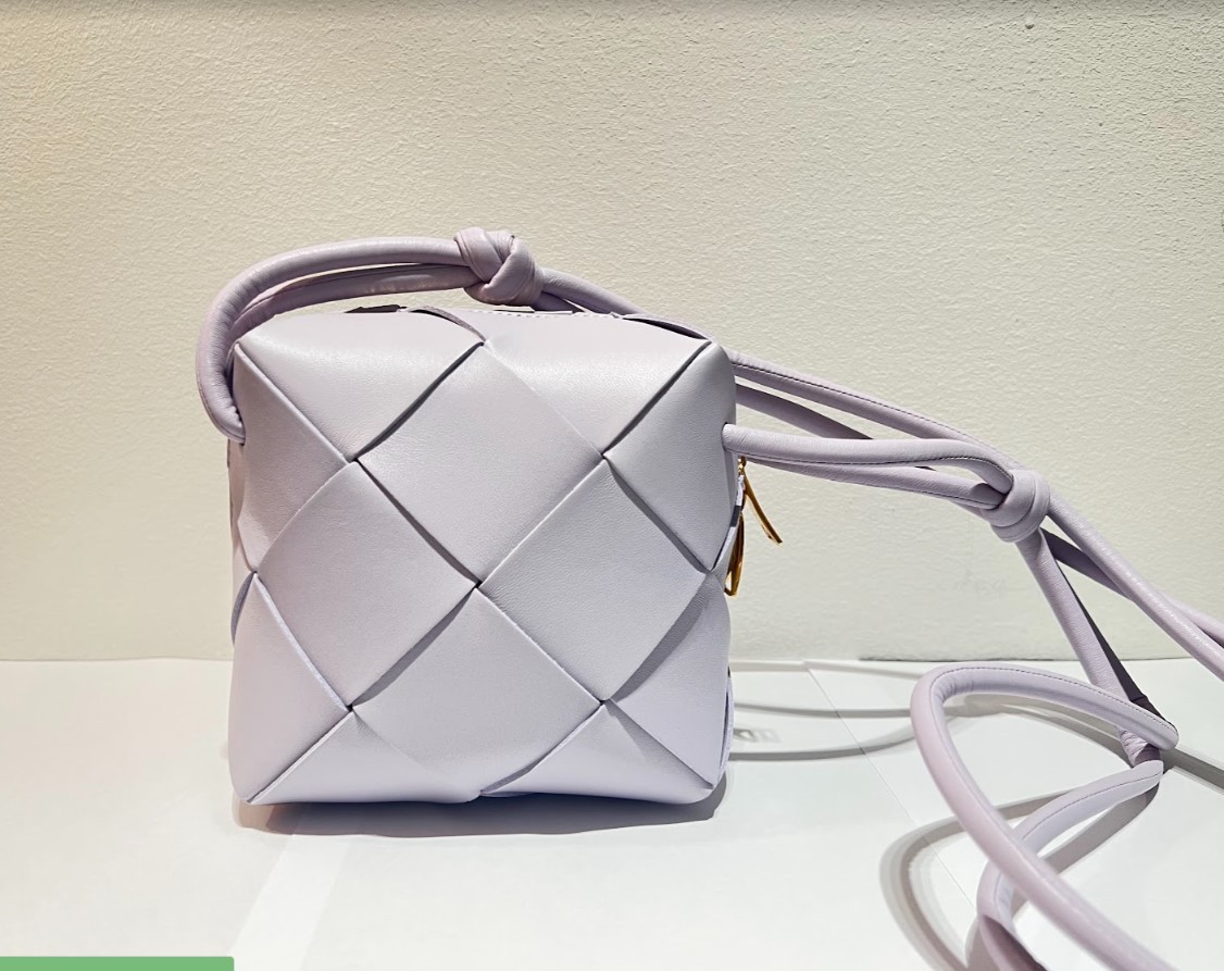 Bottega Veneta Mini Cassette Shoulder Bag In Gray
