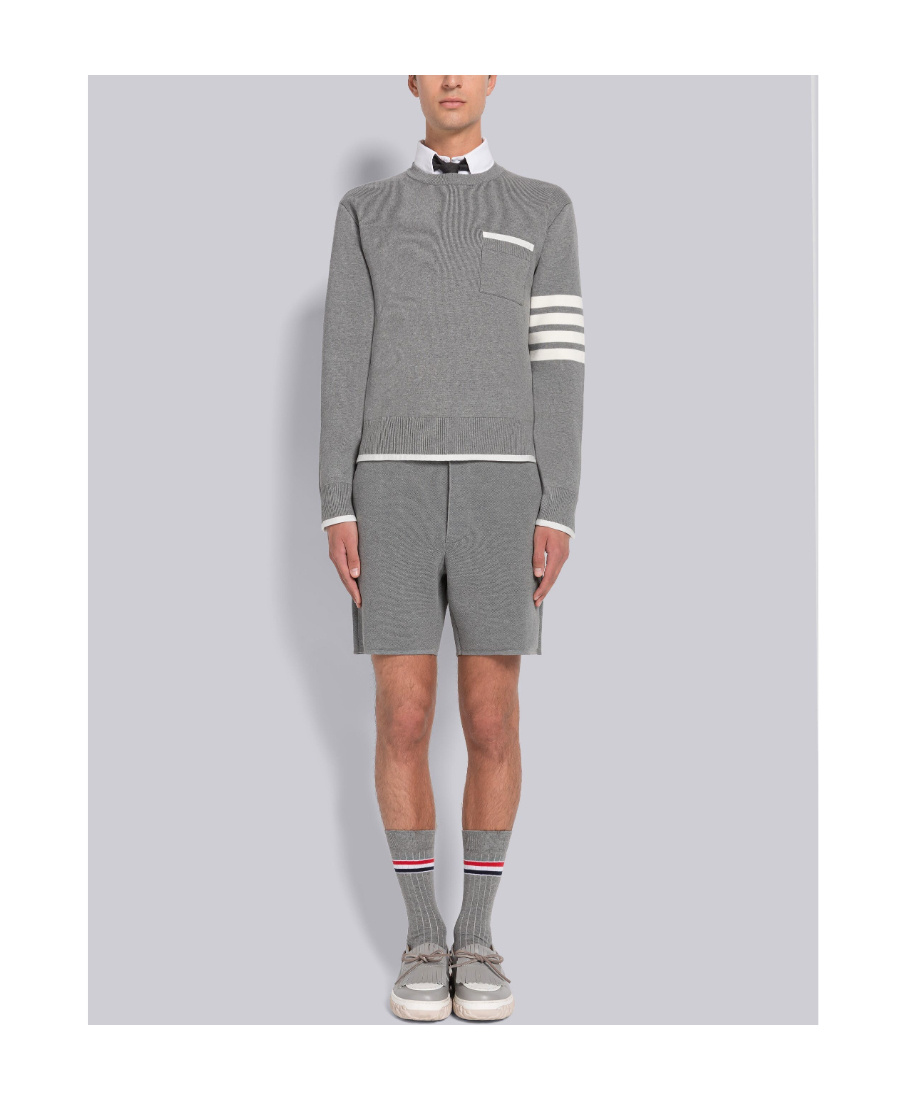 THOM BROWNE THOM BROWNE 4-BAR STRIPED CREWNECK JUMPER