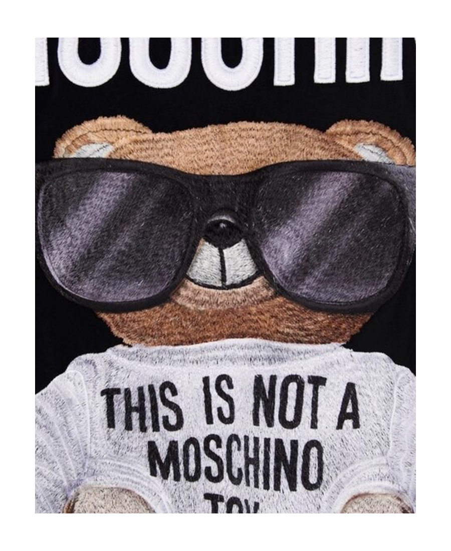 Moschino Teddy Bear Pattern Printed T-shirt In Black