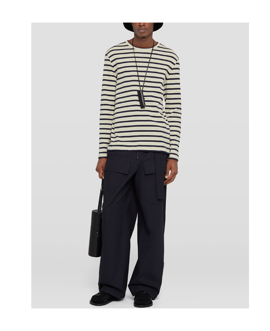 Jil Sander Long-sleeve Striped T-shirt In White