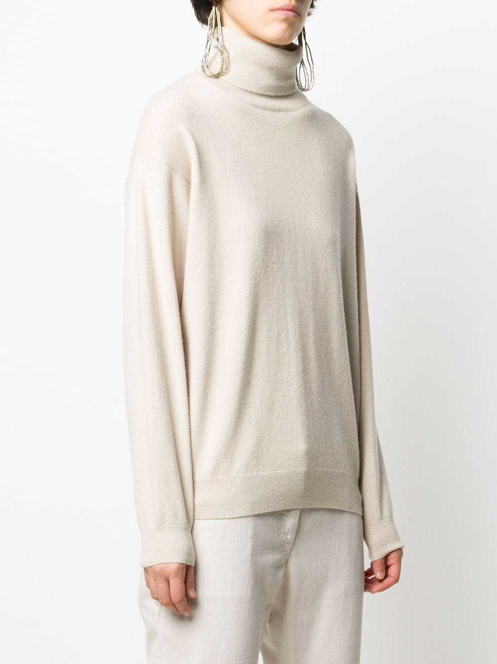 Brunello Cucinelli Roll-neck Cashmere Jumper In White