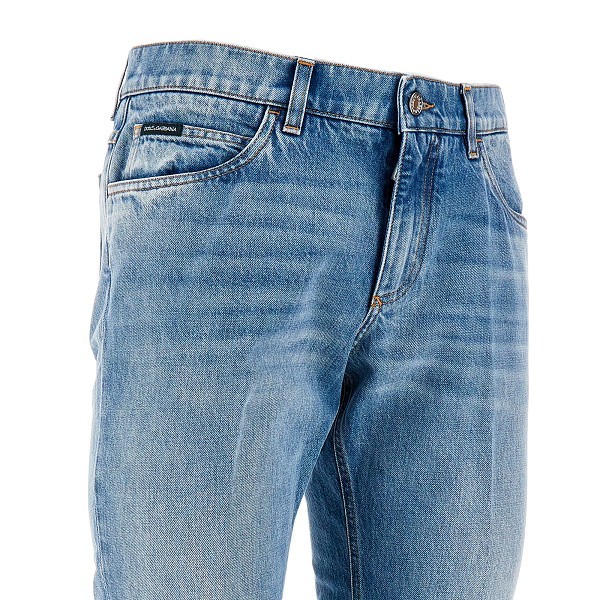 Dolce & Gabbana Straight-leg Stonewashed Jeans In Blue