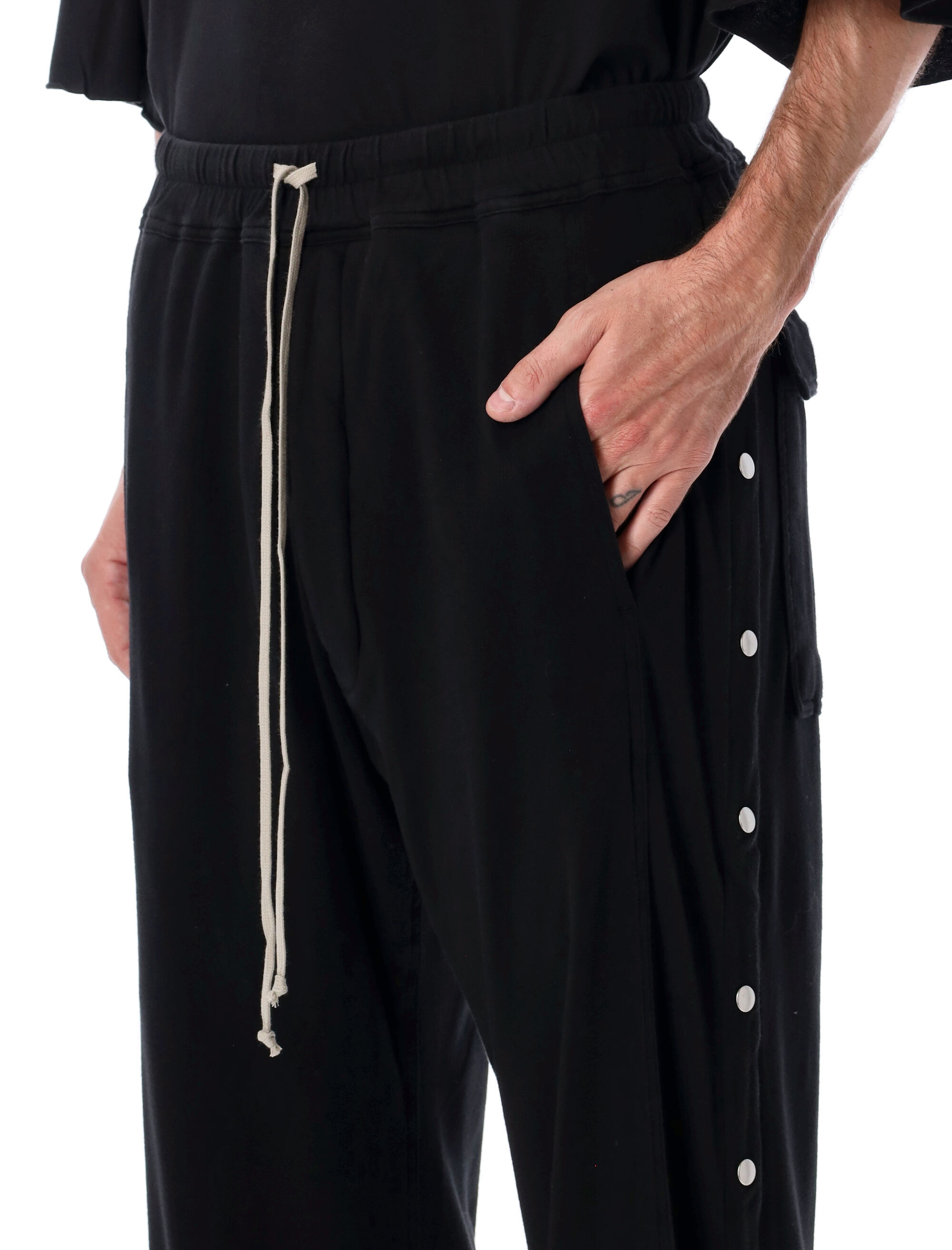 Rick Owens Drkshdw Drawstring Wide-leg Trousers In Black