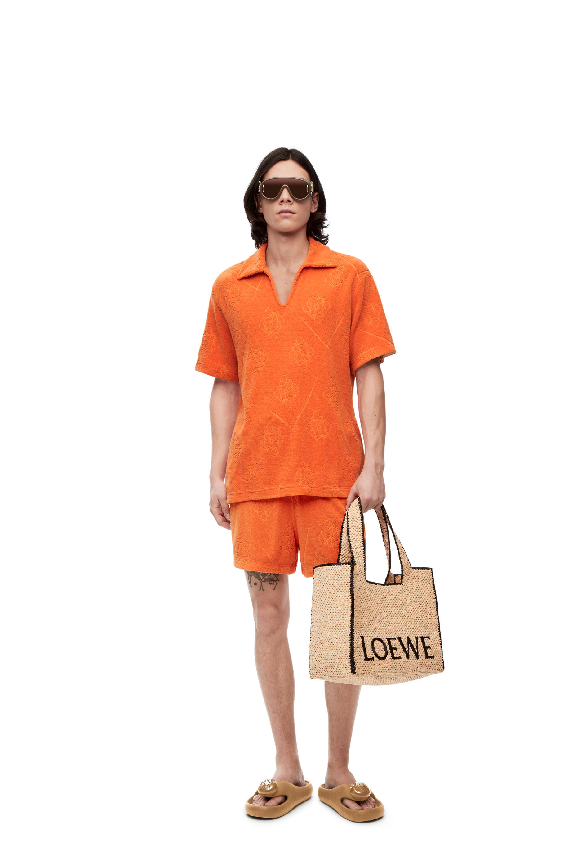 Loewe Anagram Jacquard Polo Top In Cotton