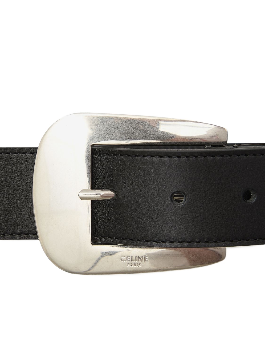 Celine Logo Belt In Black