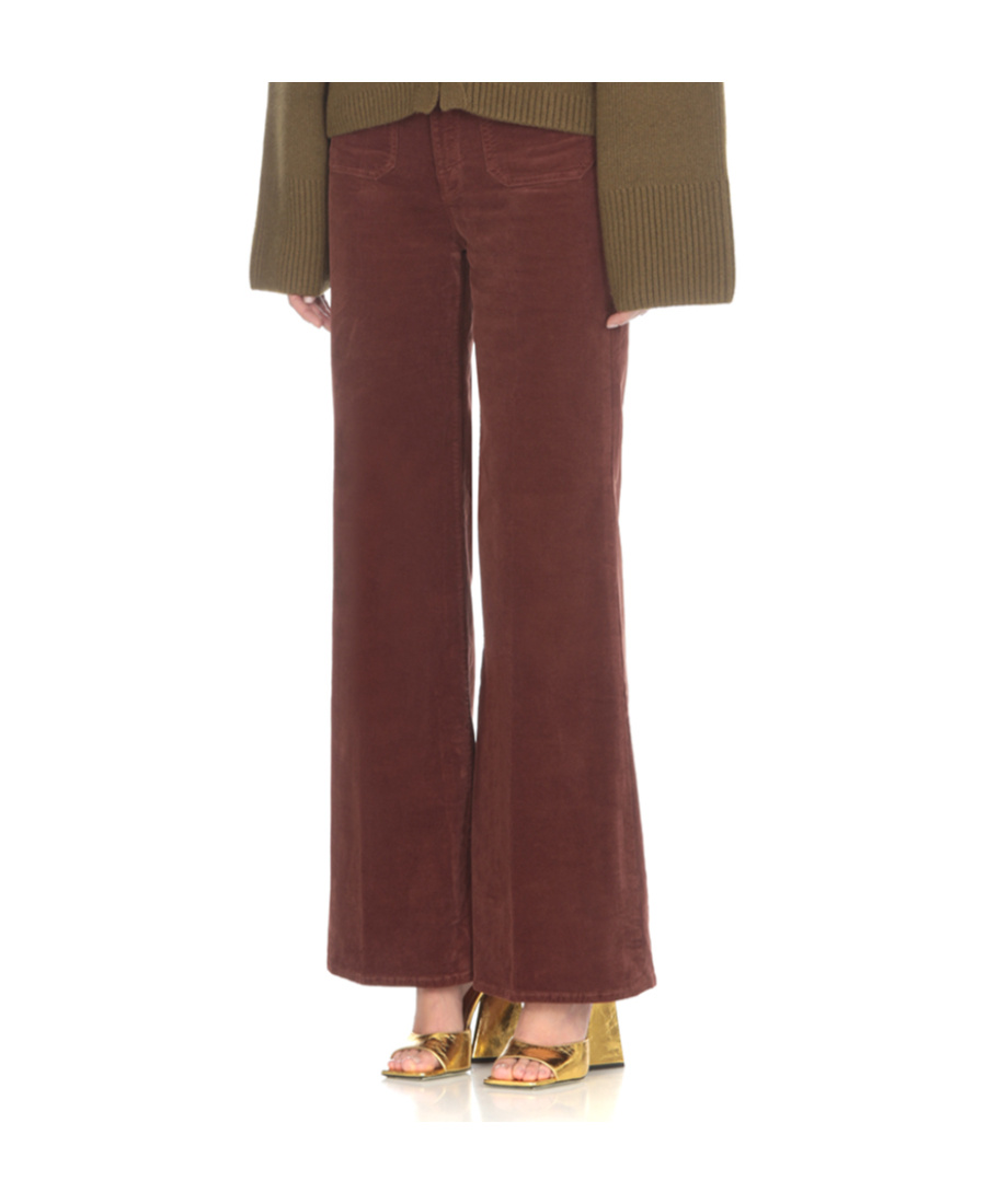 Mother Rollet Skimp Wide-leg Pants In Brown