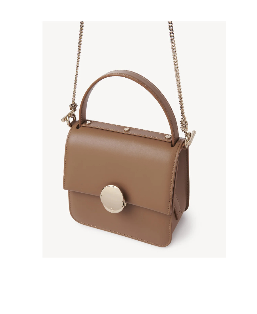 Chloé Compact Chain Strap Top Handle Bag In Brown