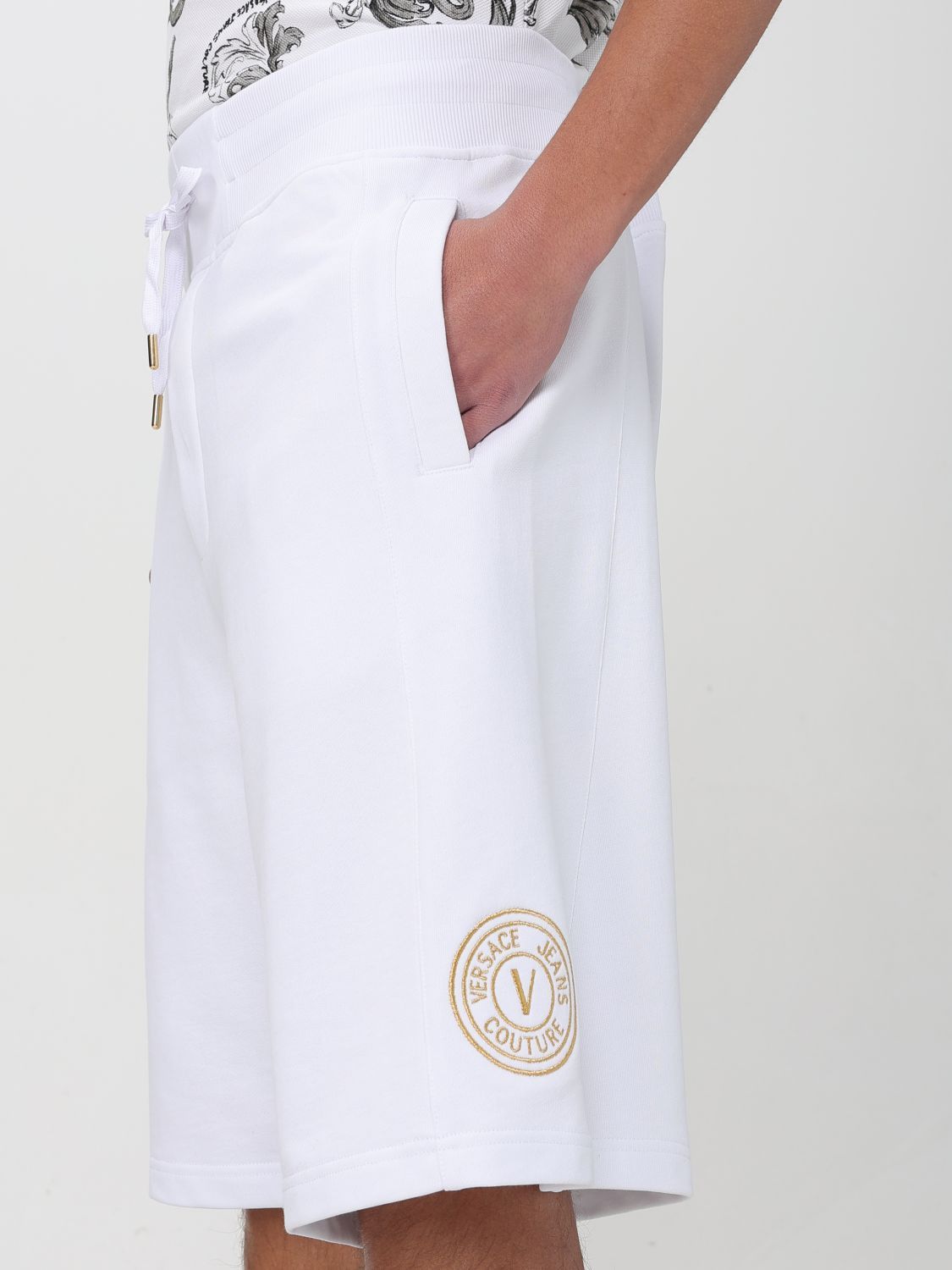 Versace Jeans Drawstring Shorts In White