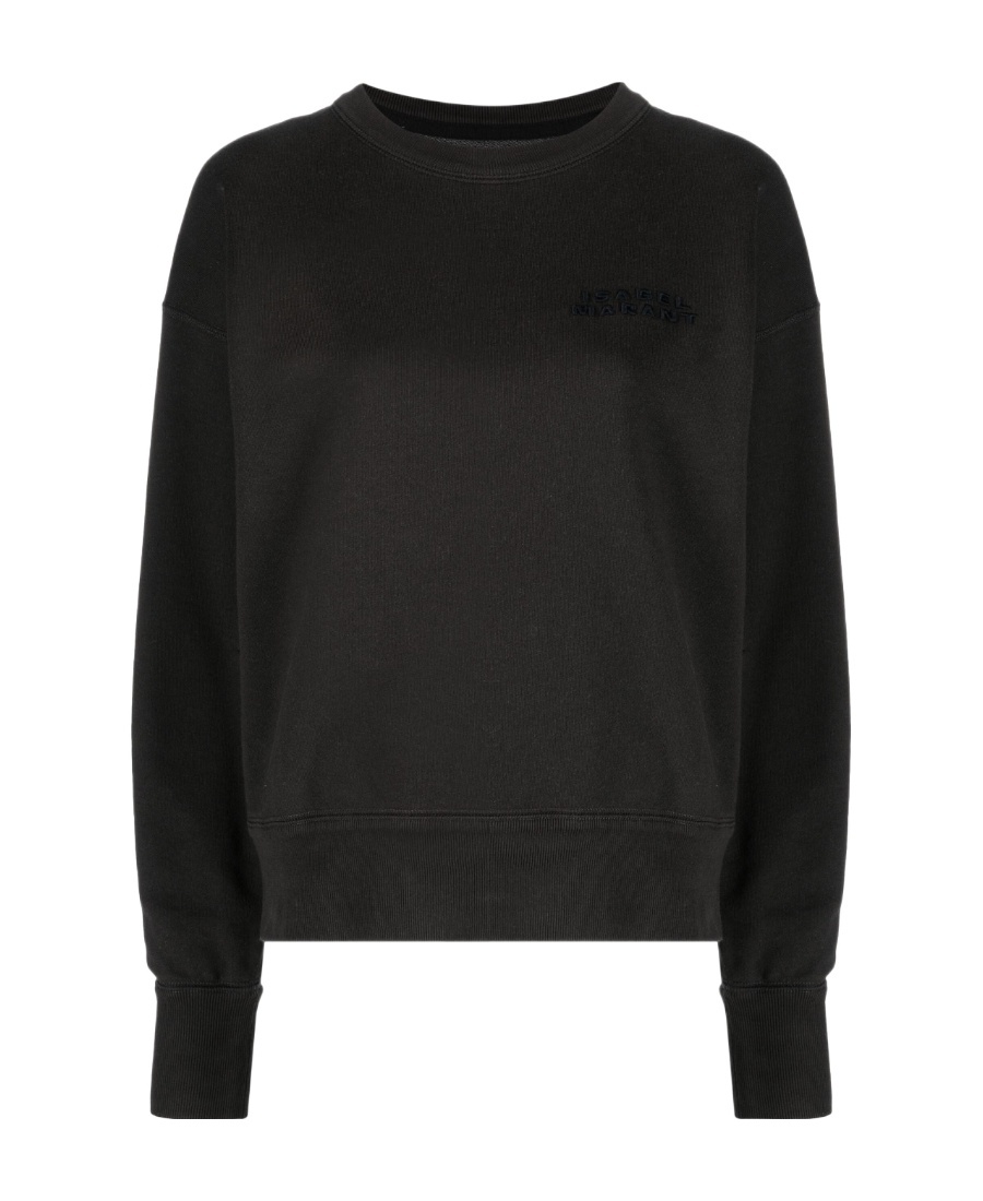 Isabel Marant Embroidered Logo Crew Neck Sweatshirt In Black