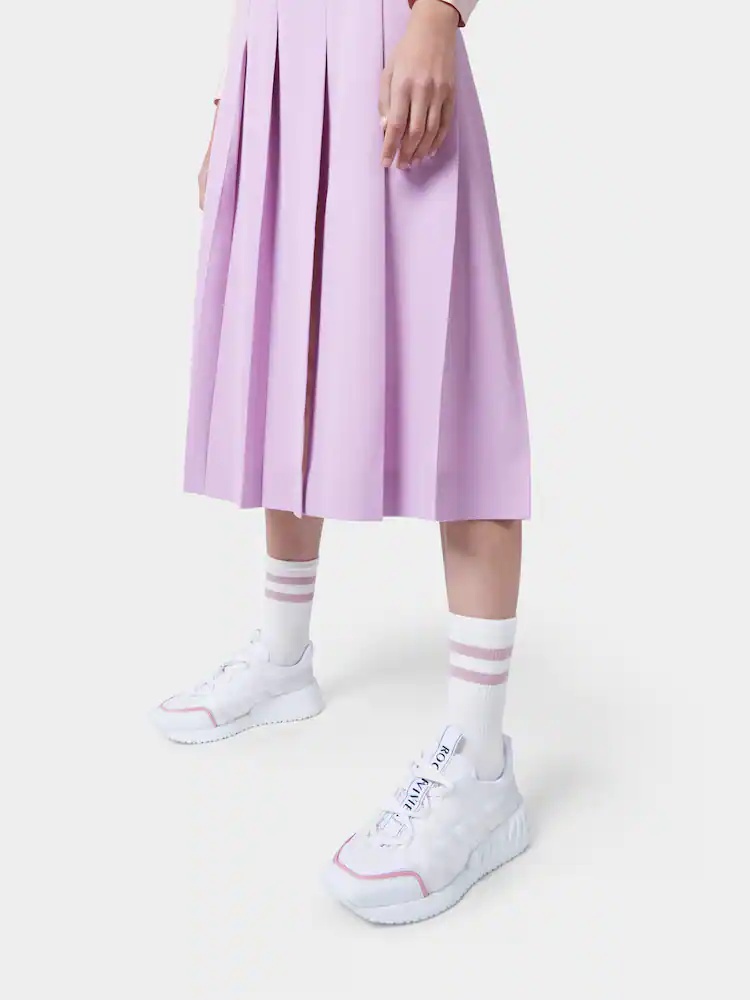 Roger Vivier Viv' Go Lace Up Sneakers In Technical Fabrics In White