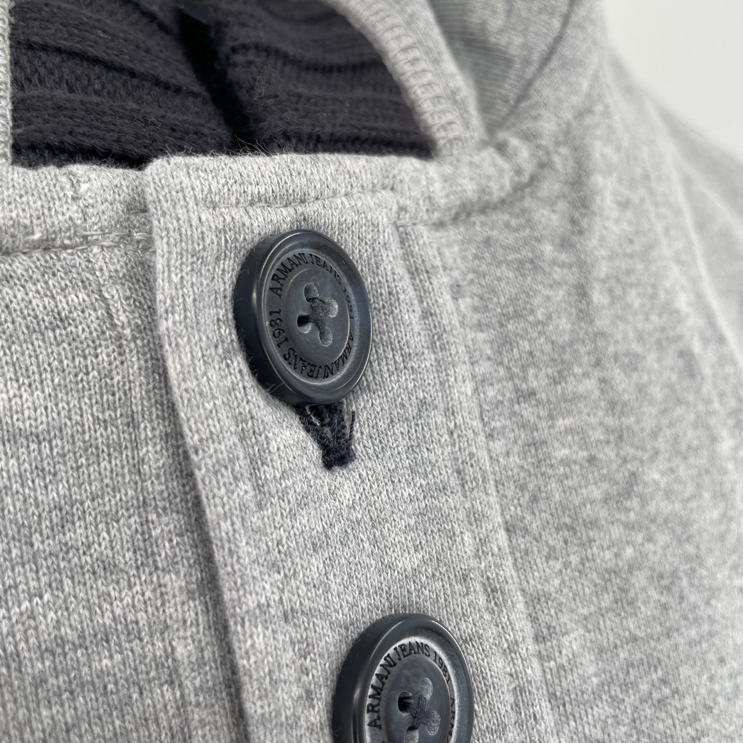 Armani Jeans Hooded Long-sleeved Sweater In Gray